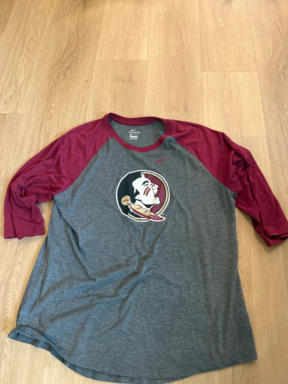 Raglan Seminole’s Logo Shirt - Gray & Maroon
